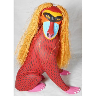 Oaxacan Wood Carving (Alebrijes) Luis Pablo: Mandrill Baboon