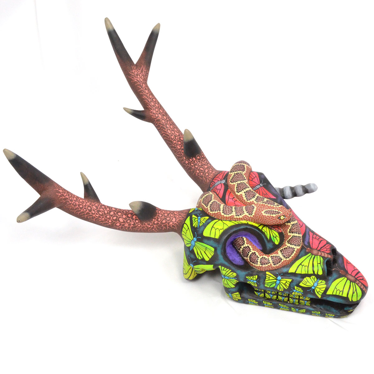 Eleazar Morales Eleazar Morales: Deer Skull with Snake Butterfly