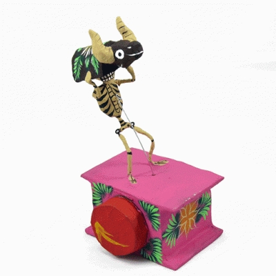 Cartoneria (Mexican Paper Mache) Josue Eleazar Castro: Dance of the Little Bull Alebrijes