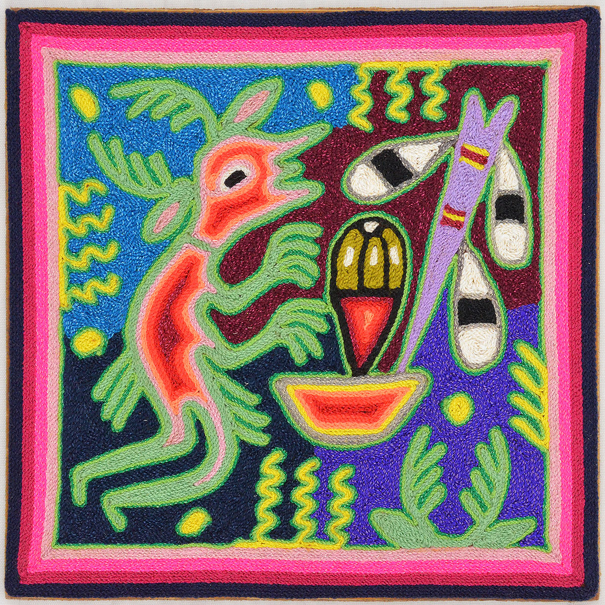 Huichol Yarn Painting - MRS. LUNDGREN'S ART ROOM