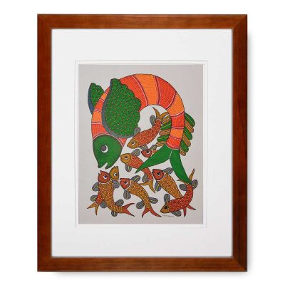 Gond Tribal Art Rajendra Shyam: Shoal of Fish – In Stock Fish