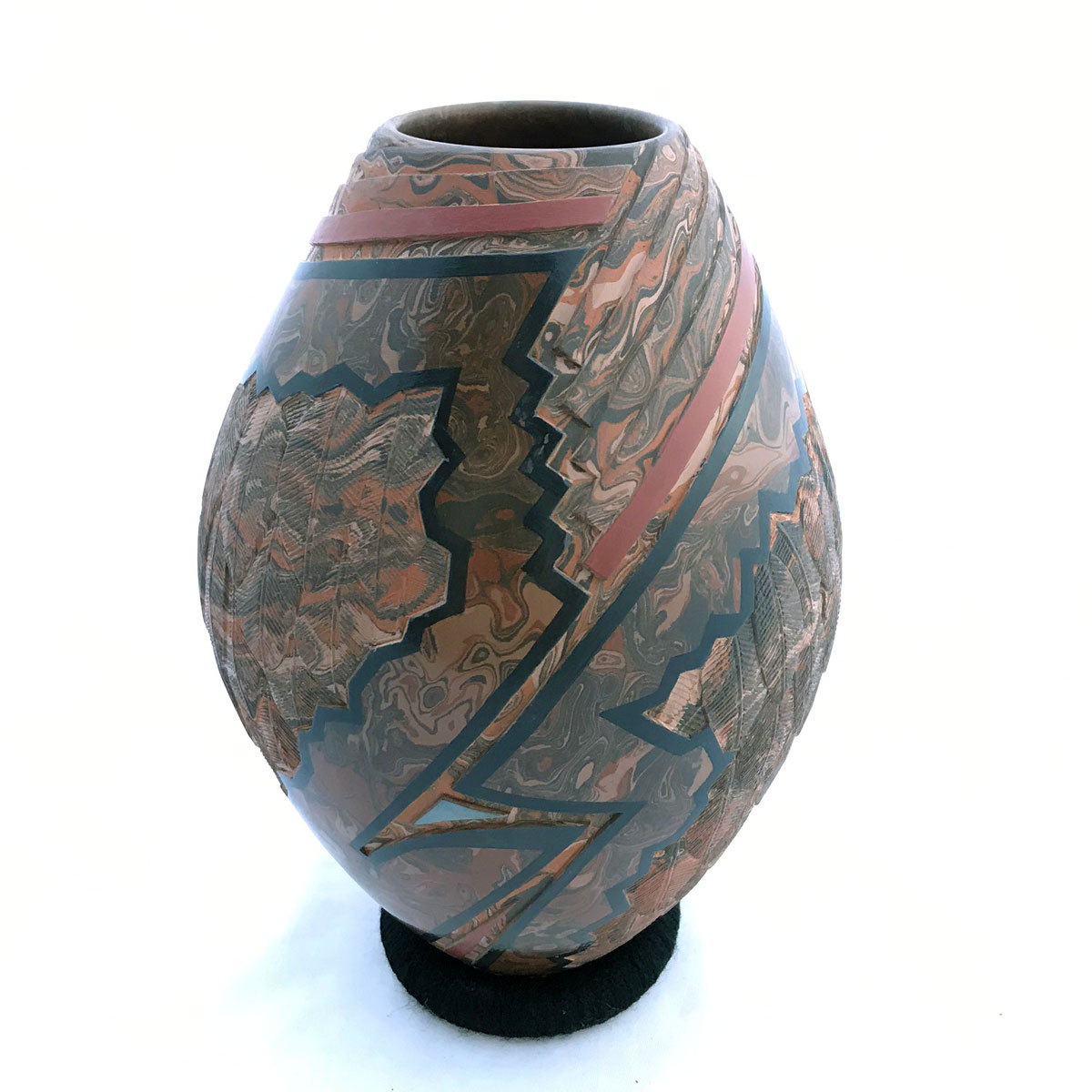 Salvador Baca & Virginia Lazoya Salvador Baca & Virginia Lazoya: Medium Showcase Etched Marbleized Clay Mata Ortiz Pottery