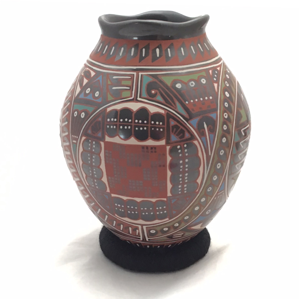 Mata Ortiz Pottery, Chihuahua Naty Ortega: Medium Pot Mata Ortiz Pottery
