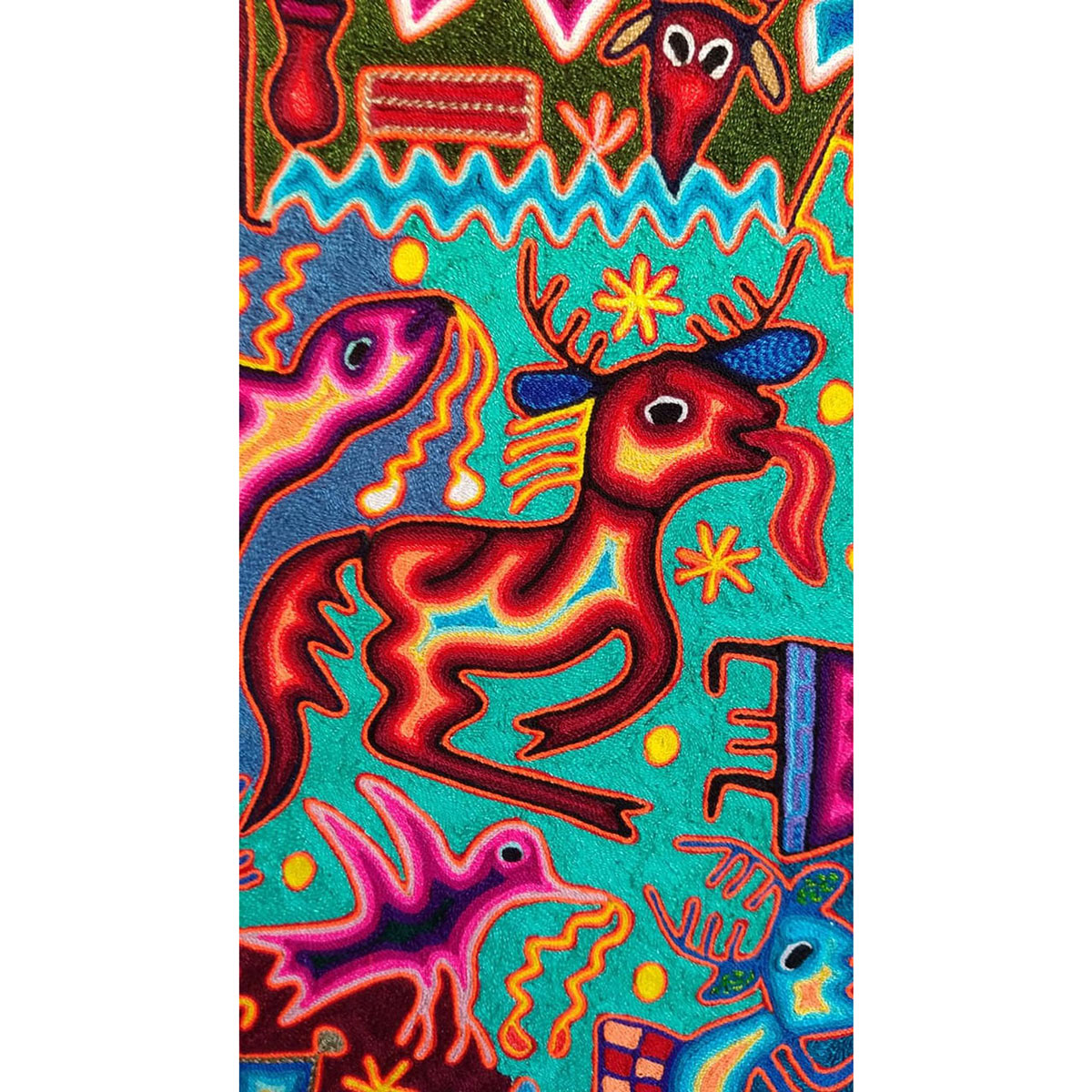 Wixárika (Huichol) Art Hilario Chavez Carrillo: Premier 4 x 8 Dream of the Gods / El Sueño de los Dioses Huichol