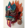 Cartoneria (Mexican Paper Mache) Isaias Alejandro Morales Delgado: Handmade Wearable Mask – Tonatiuh 1 (Sun Deity) Alebrijes