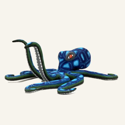 Oaxacan Wood Carving (Alebrijes) Eleazar Morales: Blue Octopus Alebrijes