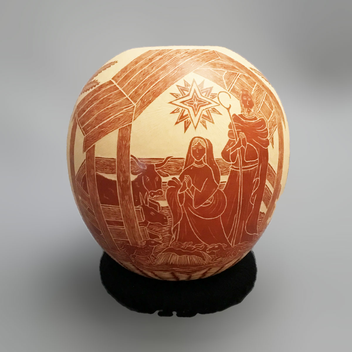 Abel Lopez Abel Lopez: Small Etched Nativity Mata Ortiz Pottery