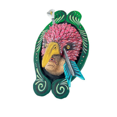 Cartoneria (Mexican Paper Mache) Isaias Alejandro Morales Delgado: Small Bird Figure Head Alebrijes
